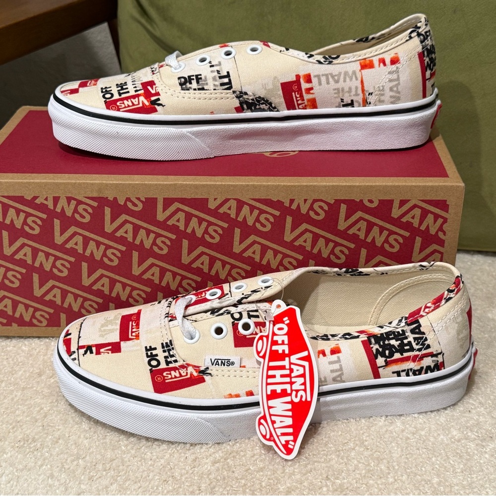 NWT Authentic VANS Packing Tape Print Unisex Sneakers Women’s 7.5, Men’s 6